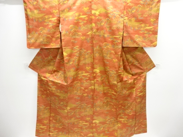 JAPANESE KIMONO / ANTIQUE KIMONO / SILK / OSHIMA TSUMUGI / CHAYATSUJI